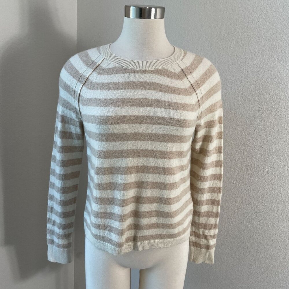 Abercrombie & Fitch‎ Womens Small 100% Cashmere Striped Sweater Raglan Sleeve